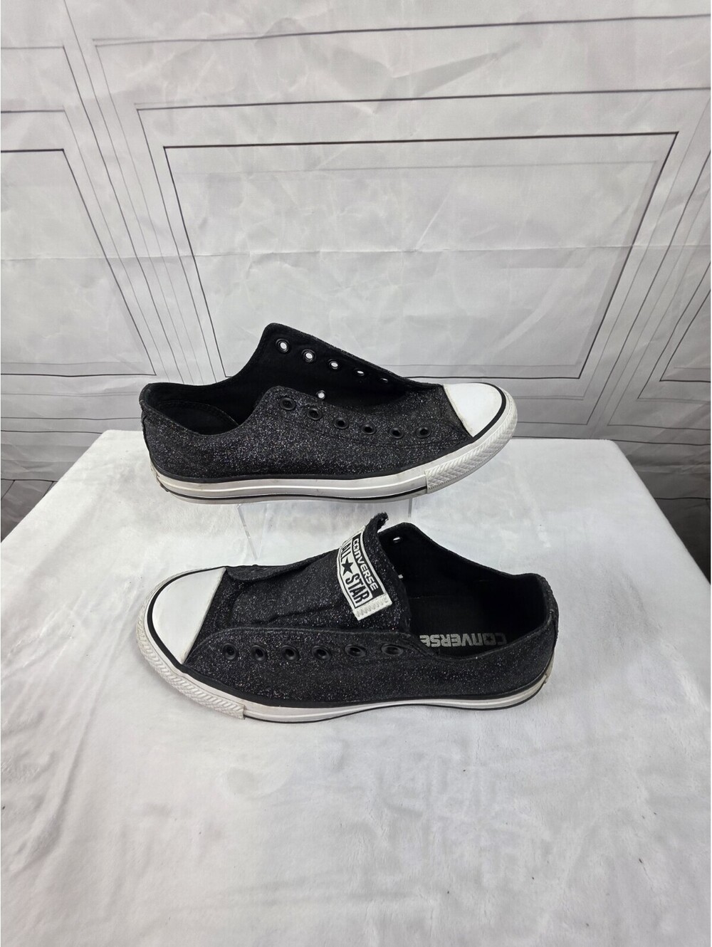 Converse Chuck Tayor all Star Black Glitter Low top sz 8